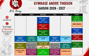 Planning, entraînement André Thoison saison 2026/2027