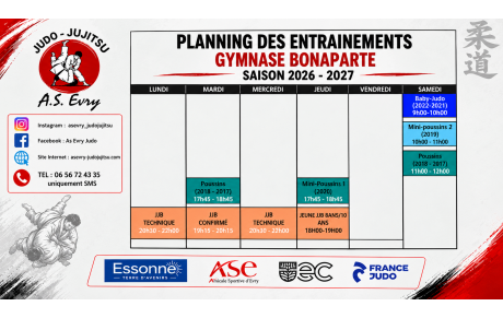Planning Bonaparte saison 2026/2027
